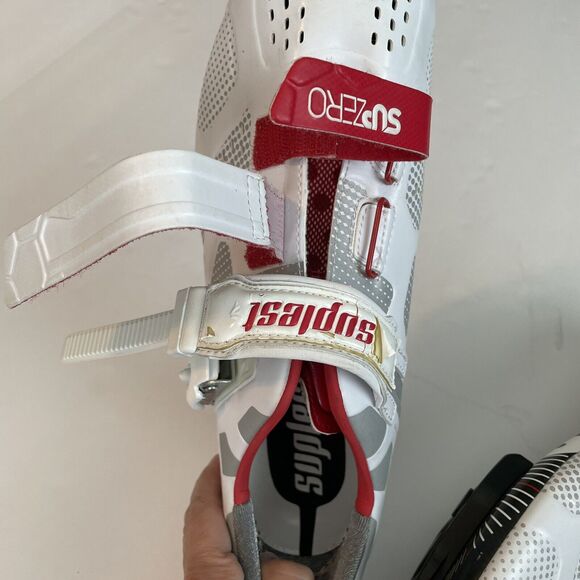 Suplest Supzero Sz 44.5 (US 11.5) Carbon Racing Cycling Road Shoe White 3-bolt - Picture 16 of 16